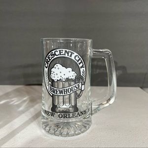 VINTAGE CRESCENT CITY NEW ORLEANS LARGE  1 LITER GLASS BEER MUG